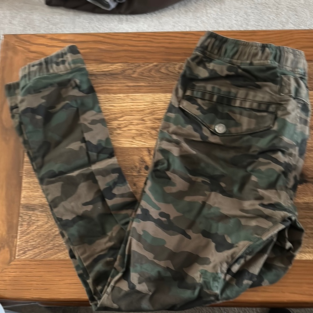 Divided Green and Brown Camouflage Track Pants